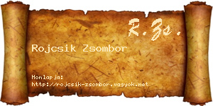Rojcsik Zsombor névjegykártya